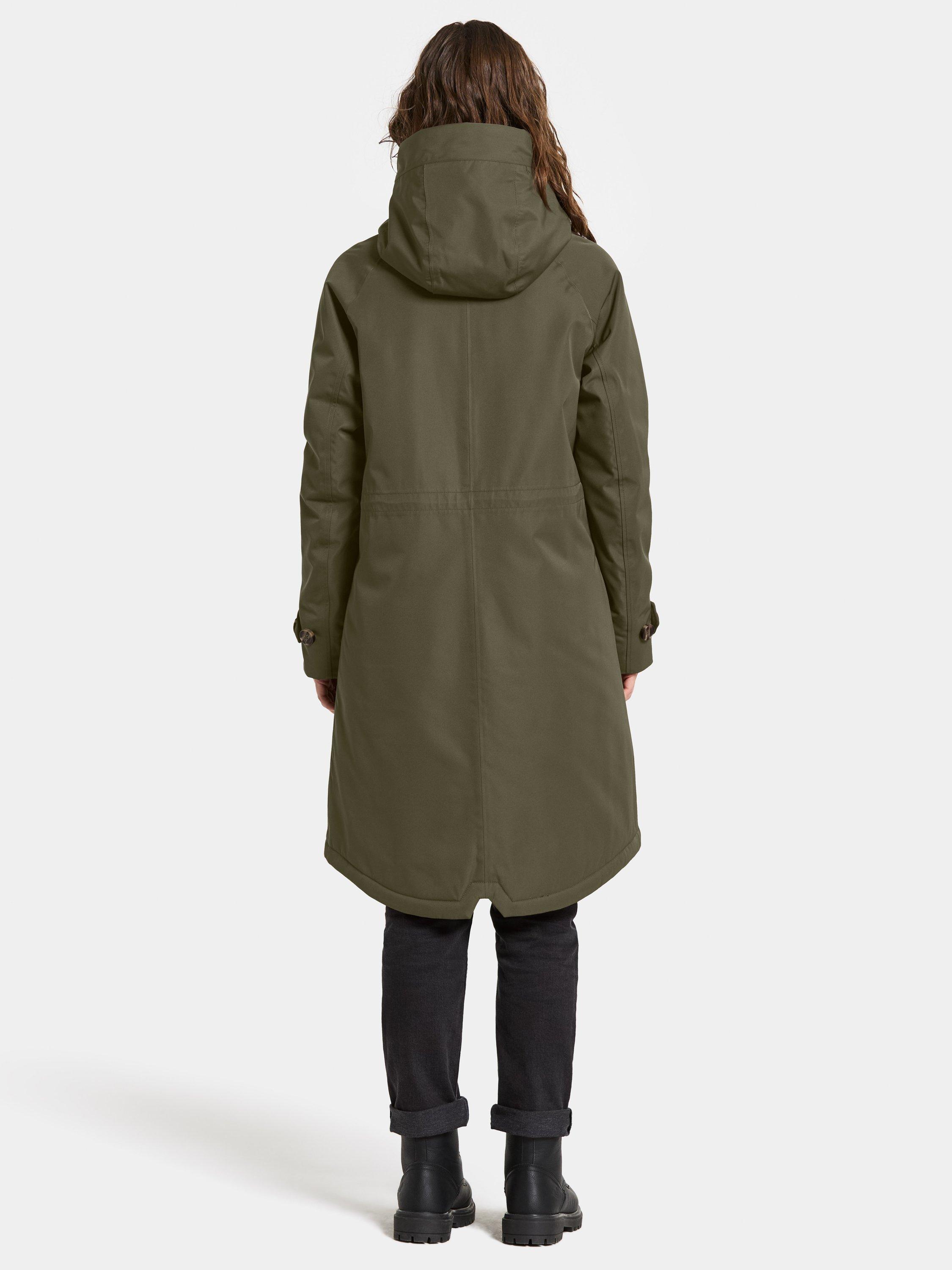 Product image 4 of 7, which shows Didriksons Luna Water & Windproof A-Line Parka, Deep Green, 8