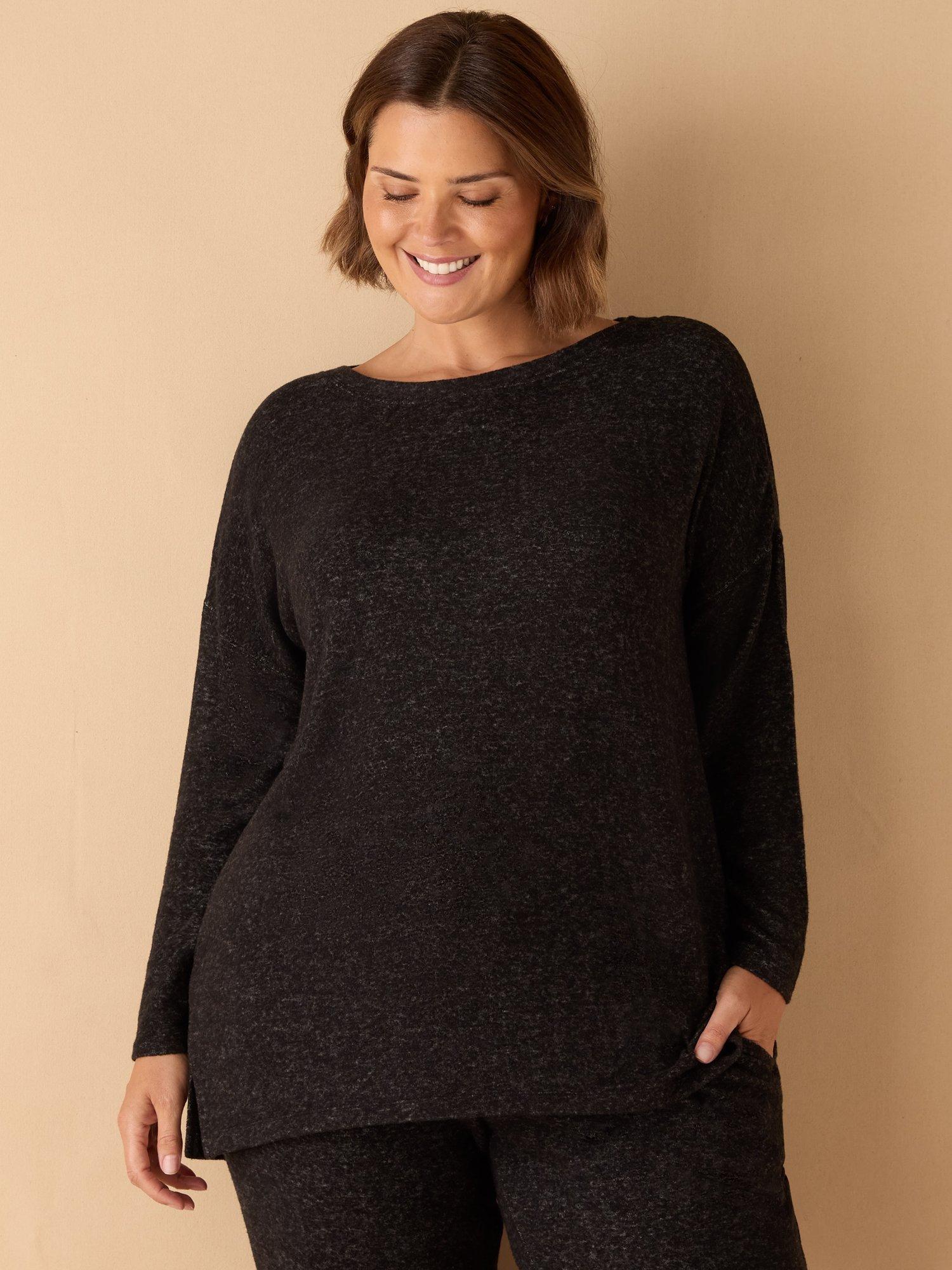 Product image 1 of 4, which shows Live Unlimited Round Neck Jumper, Grey, 16