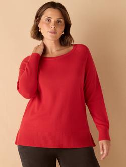 Live Unlimited Curve Round Neck Jumper, Red