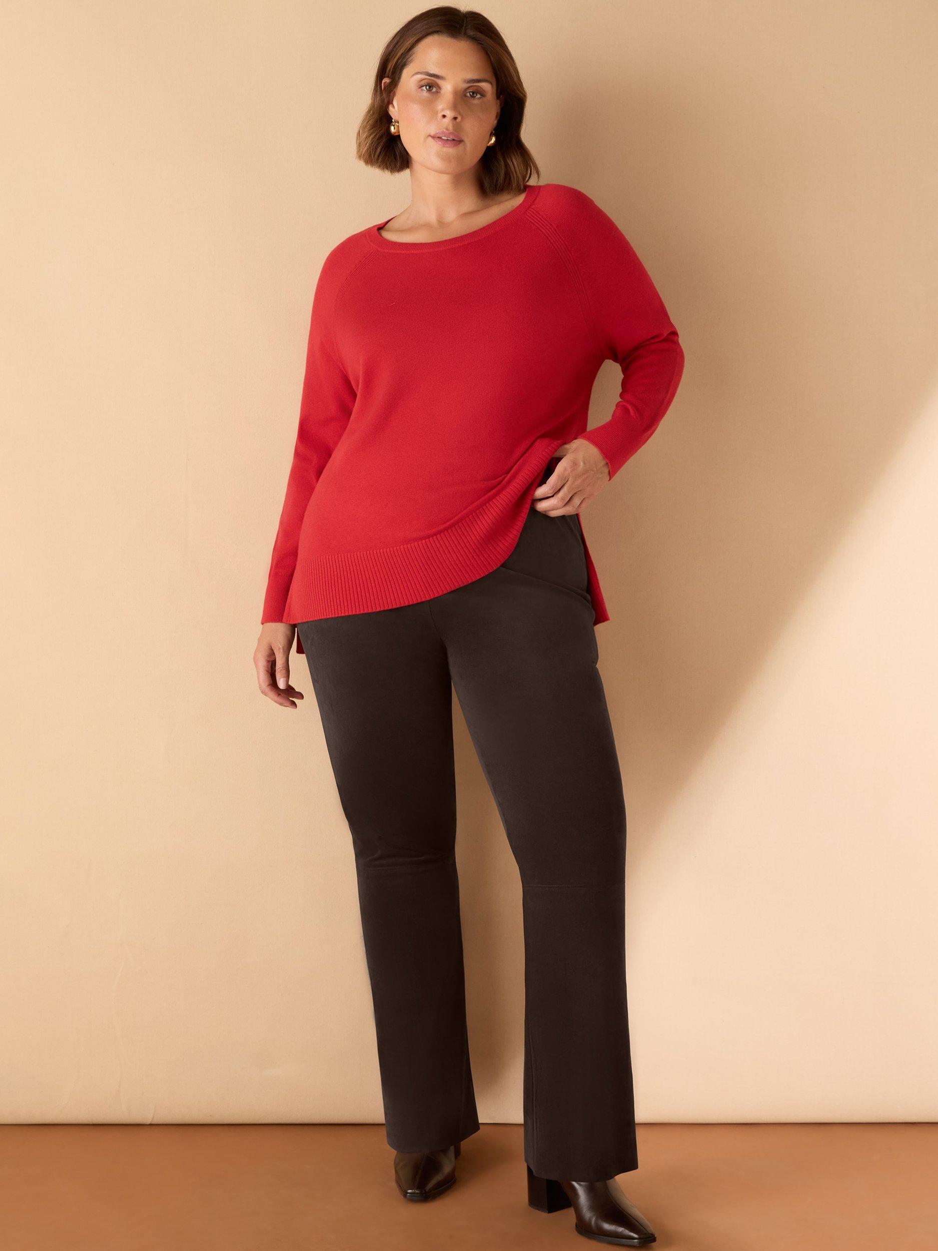Product image 2 of 4, which shows Live Unlimited Curve Round Neck Jumper, Red, 12