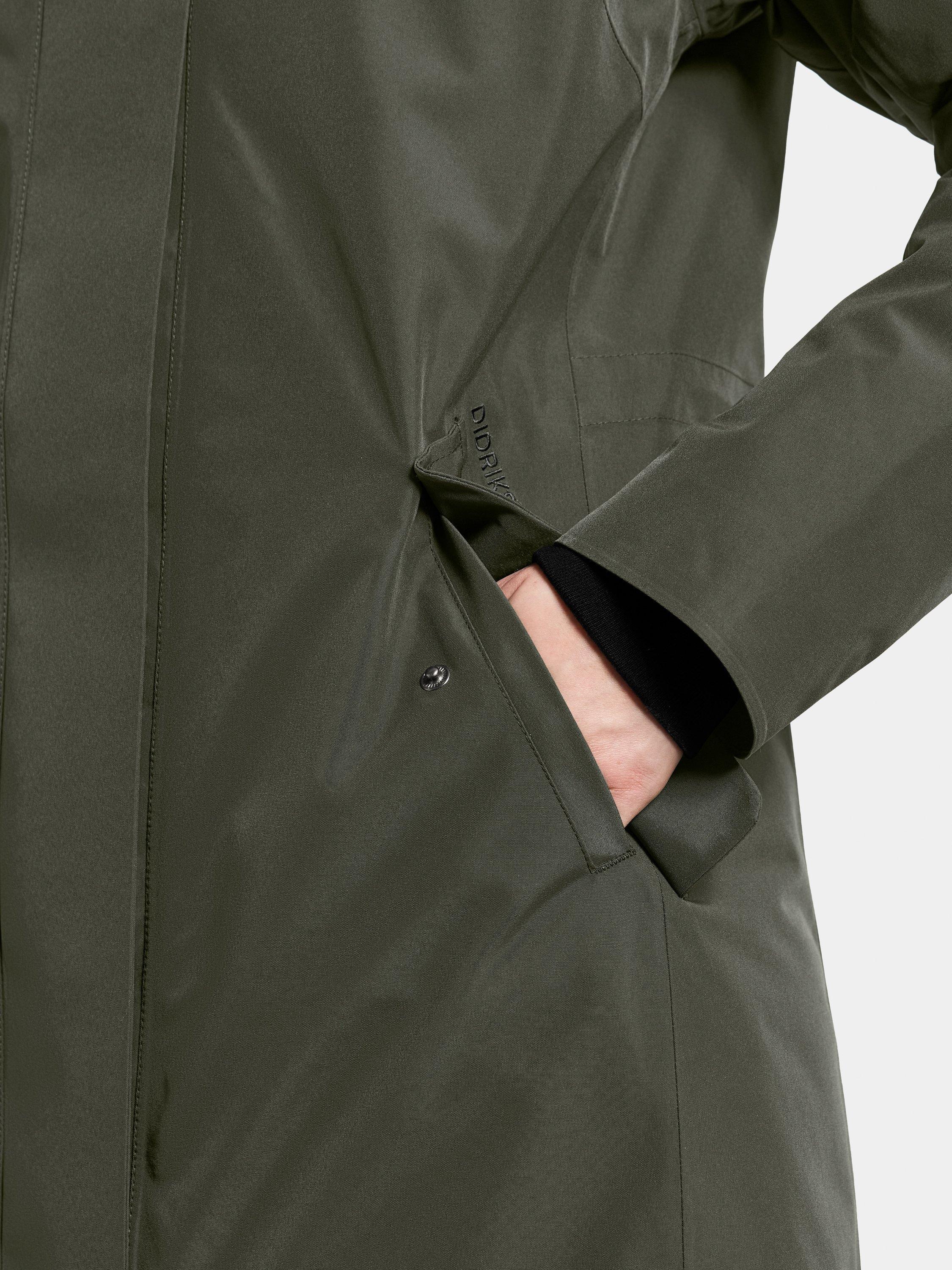 Product image 6 of 10, which shows Didriksons Alana Water & Windproof Parka, Deep Green, 8