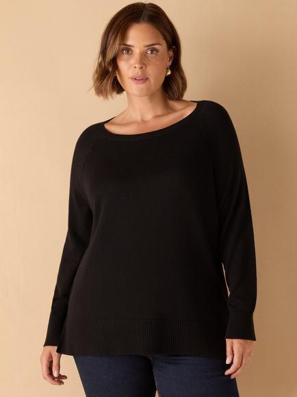 Live Unlimited Curve Round Neck Jumper - view 2, Black