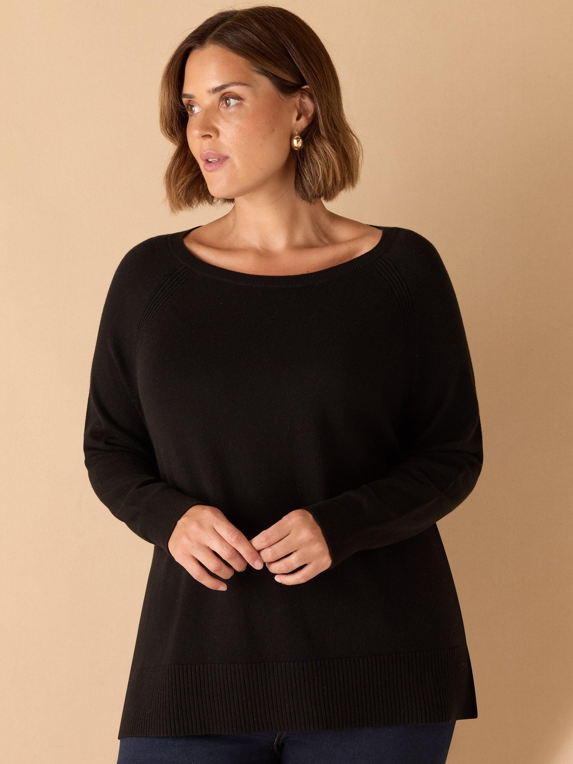 Product image 3 of 4, which shows Live Unlimited Curve Round Neck Jumper, Black, 12
