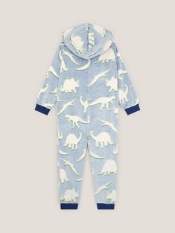 Monsoon Kids' Fleece Dinosaur Onesie, Navy - view 2, Navy