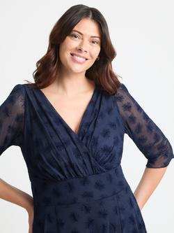Scarlett & Jo Verity Velvet Floral Flock Maxi Dress - view 2, Navy