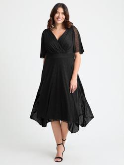 Scarlett & Jo Julie Velvet Flock Dress, Black, Black