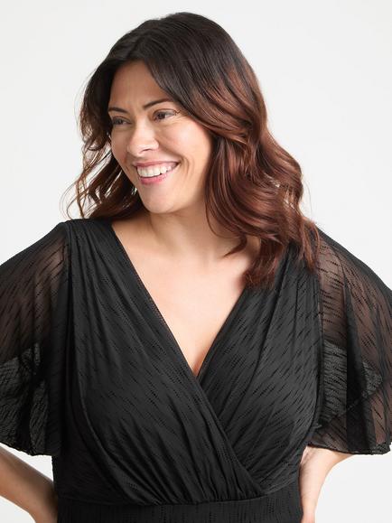 Scarlett & Jo Julie Velvet Flock Dress, Black - view 2, Black