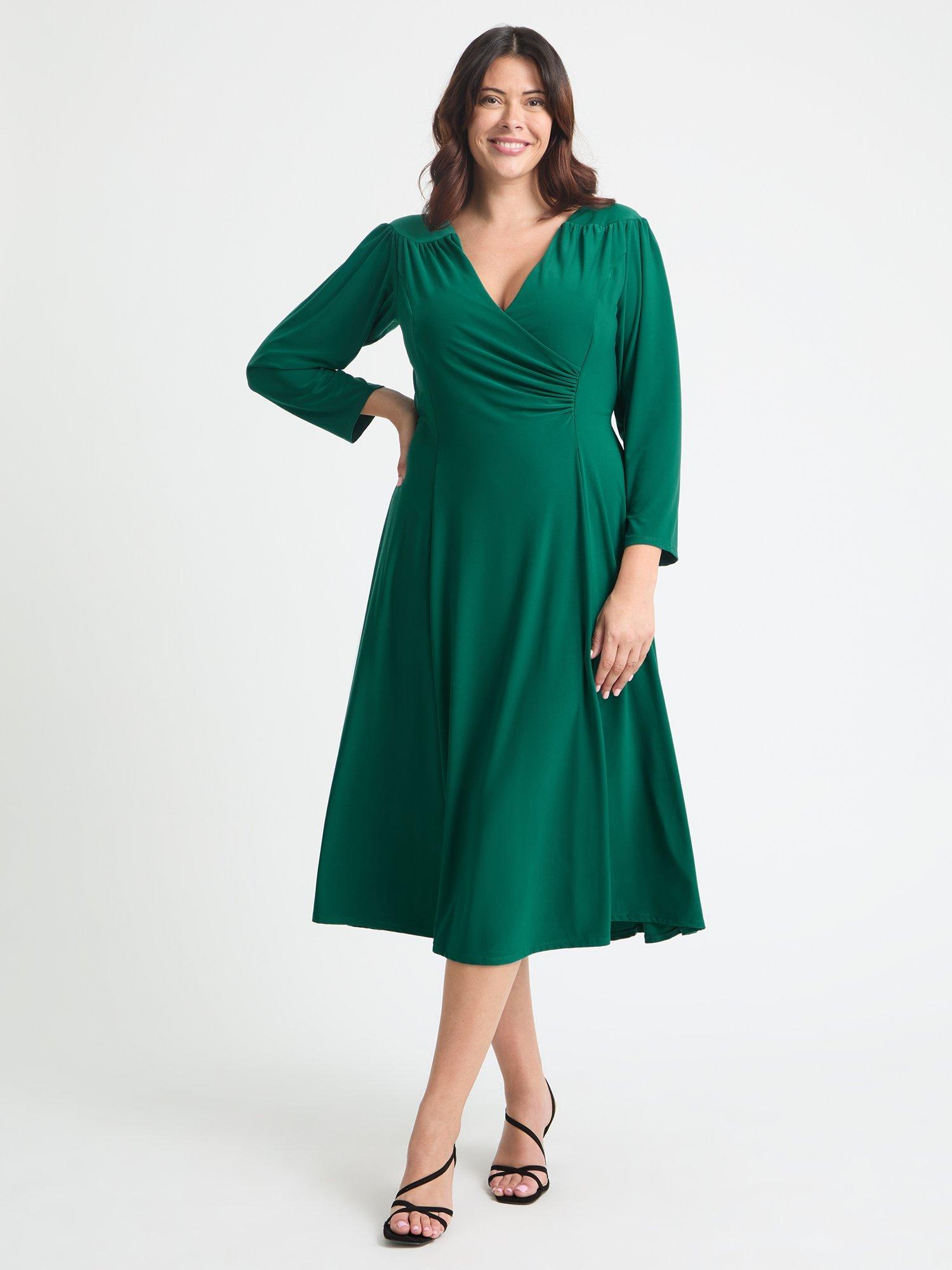 fitted puff sleeve dress Bustier Pleated Tulle Fit & Flare Midi Dress main image 1