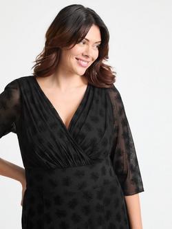 Scarlett & Jo Verity Velvet Floral Flock Maxi Dress - view 2, Black