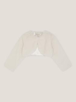 Monsoon Baby Marie Faux Fur Cardigan, Ivory, Ivory