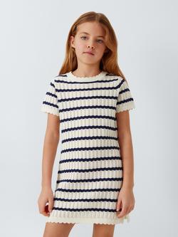 John Lewis Kids' Wavy Stripe Knit Dress, Multi, Multi