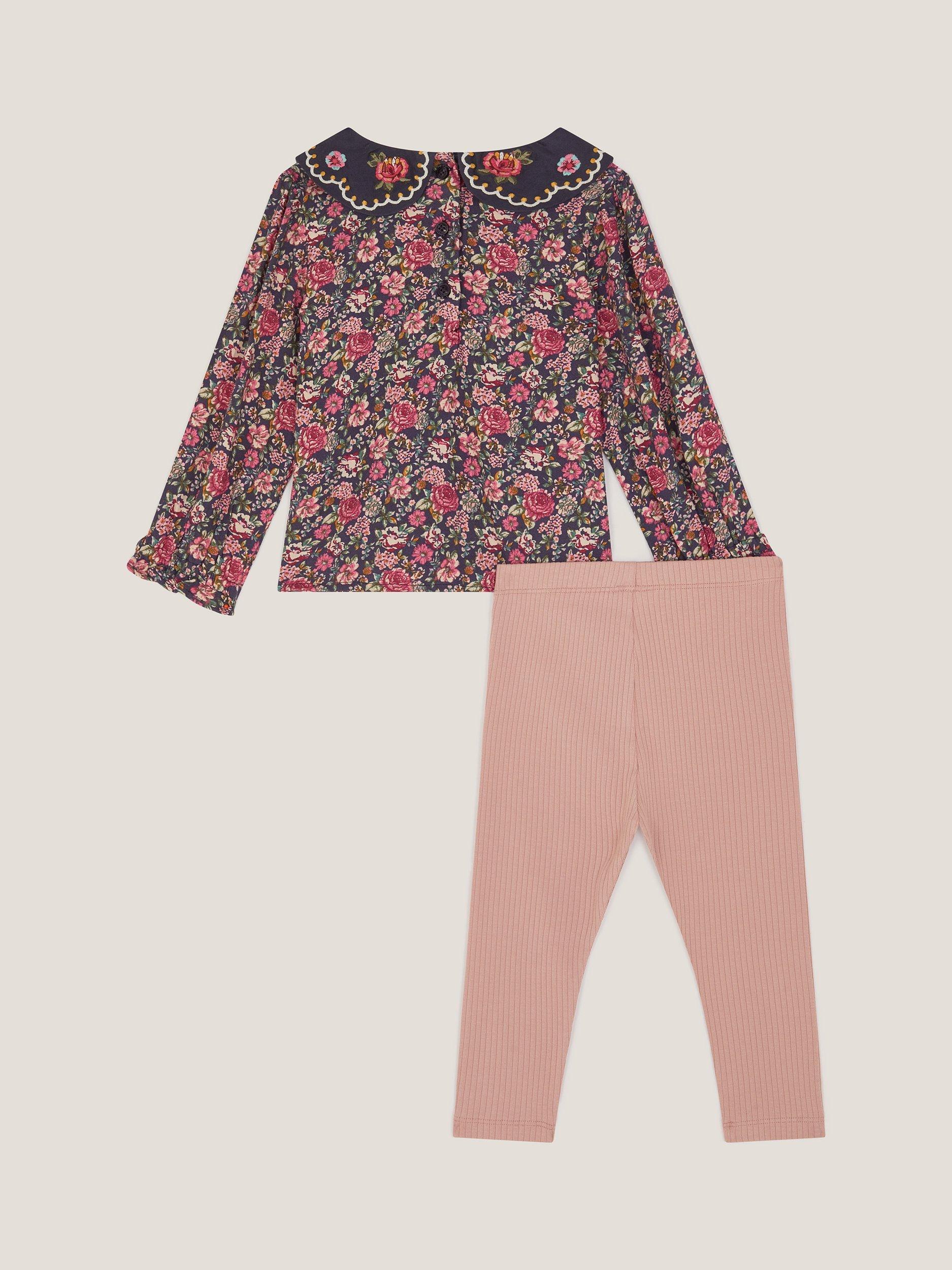 Product image 2 of 3, which shows Monsoon Baby Top and Legging Set, Navy, 3-6 months