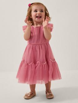 Monsoon Baby Charlize Dress, Dusky Pink, Dusky Pink