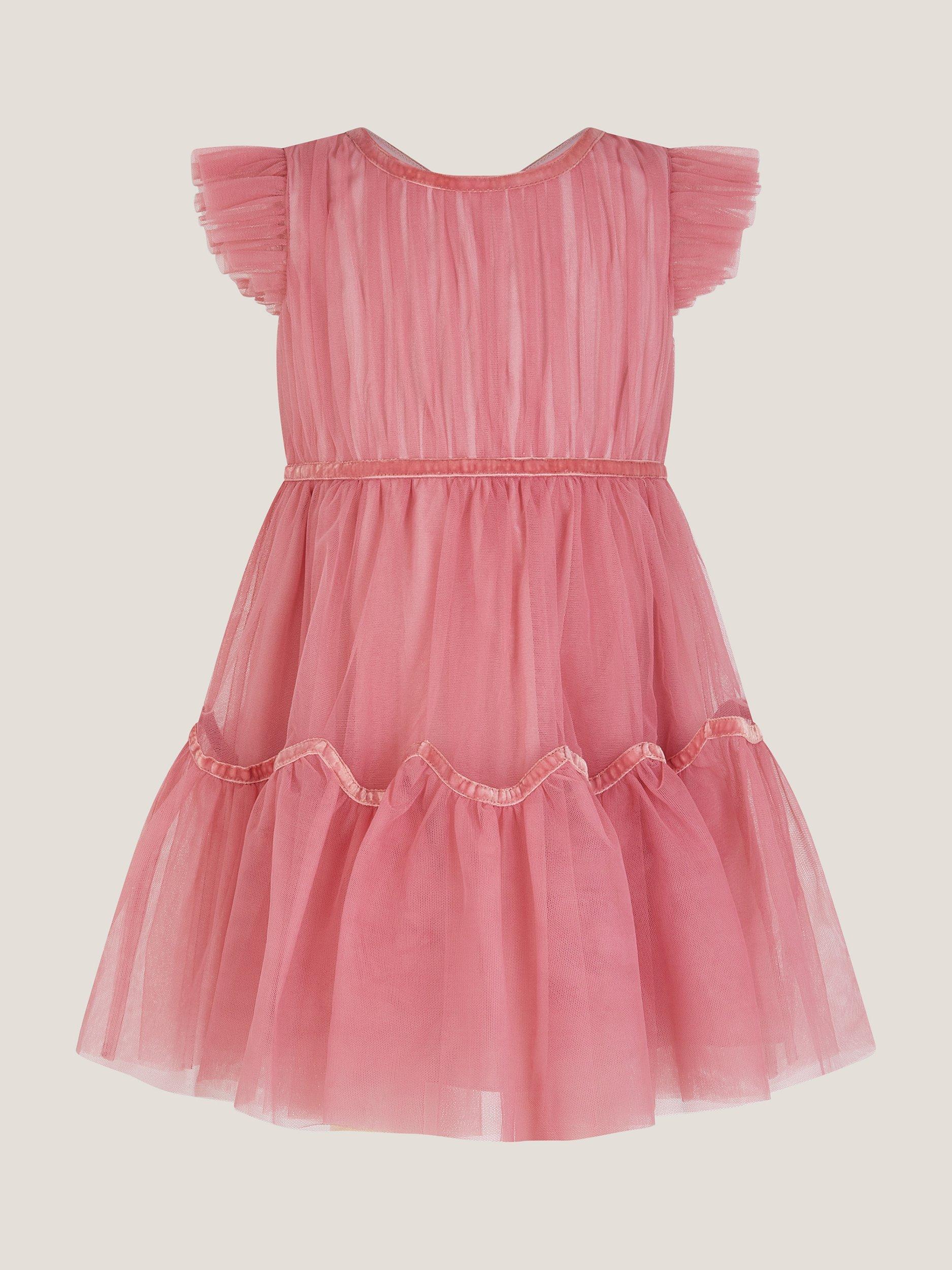 Product image 2 of 4, which shows Monsoon Baby Charlize Dress, Dusky Pink, 0-3 months