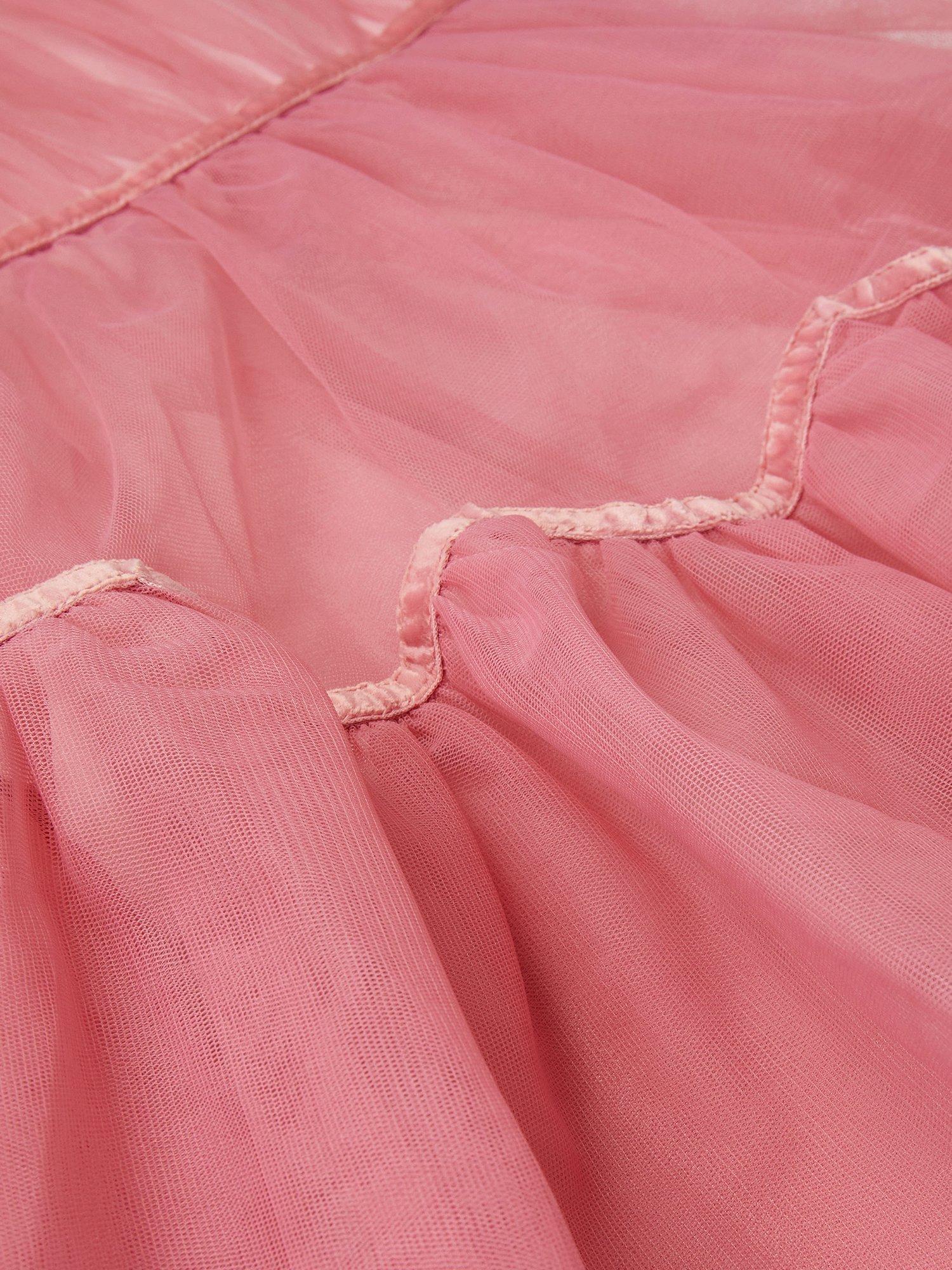 Product image 4 of 4, which shows Monsoon Baby Charlize Dress, Dusky Pink, 0-3 months