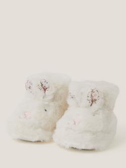 Monsoon Baby Faux Fur Bunny Booties, Ivory - view 2, Ivory