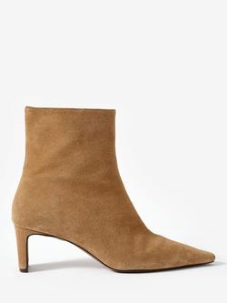 Mint Velvet Macy Suede Ankle Boots, Natural