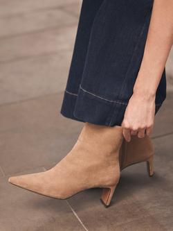 Mint Velvet Macy Suede Ankle Boots - view 2, Natural