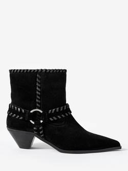 Mint Velvet Molly Suede Ankle Boots, Black