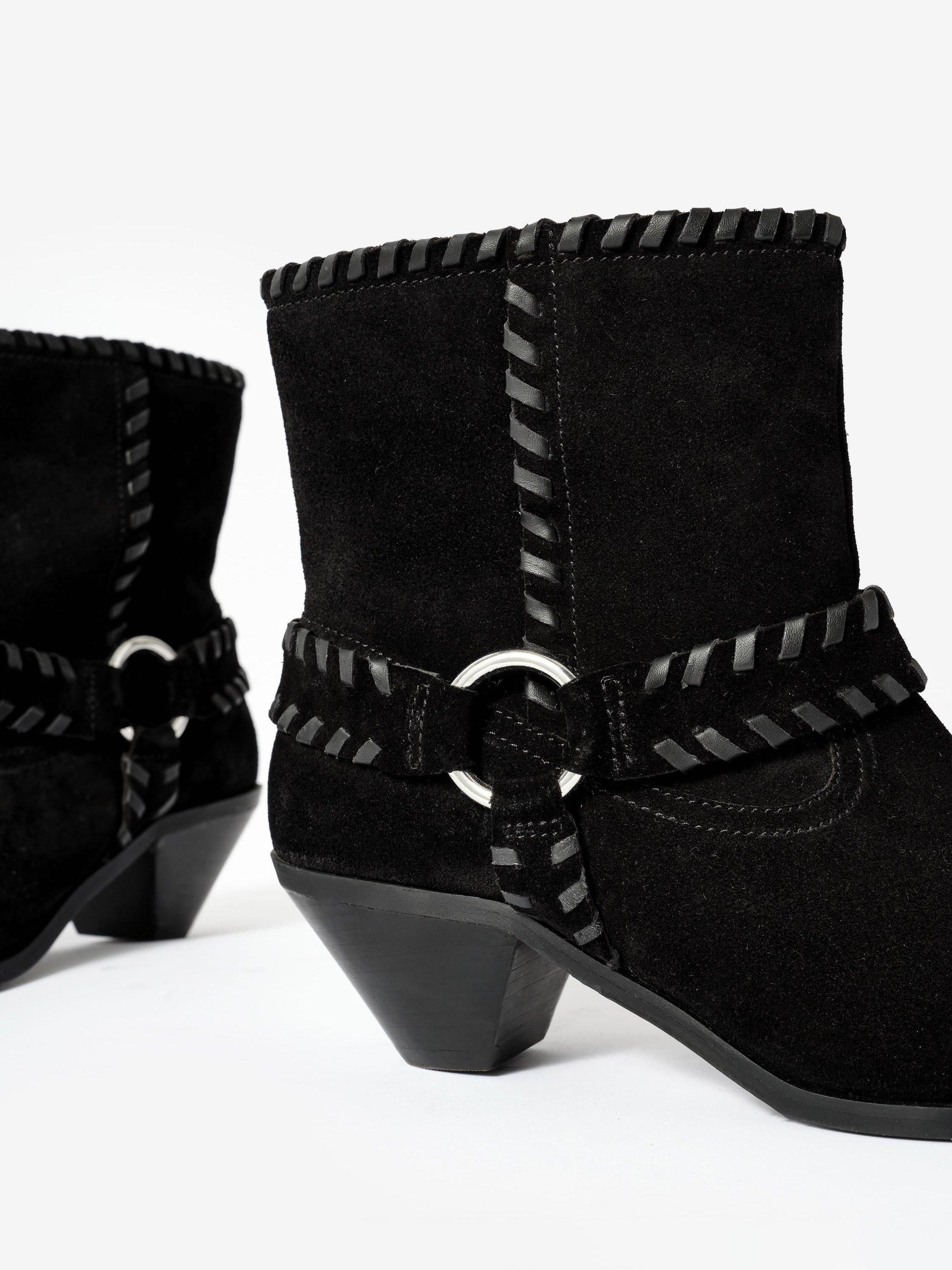 Product image 3 of 4, which shows Mint Velvet Molly Suede Ankle Boots, Black, 3