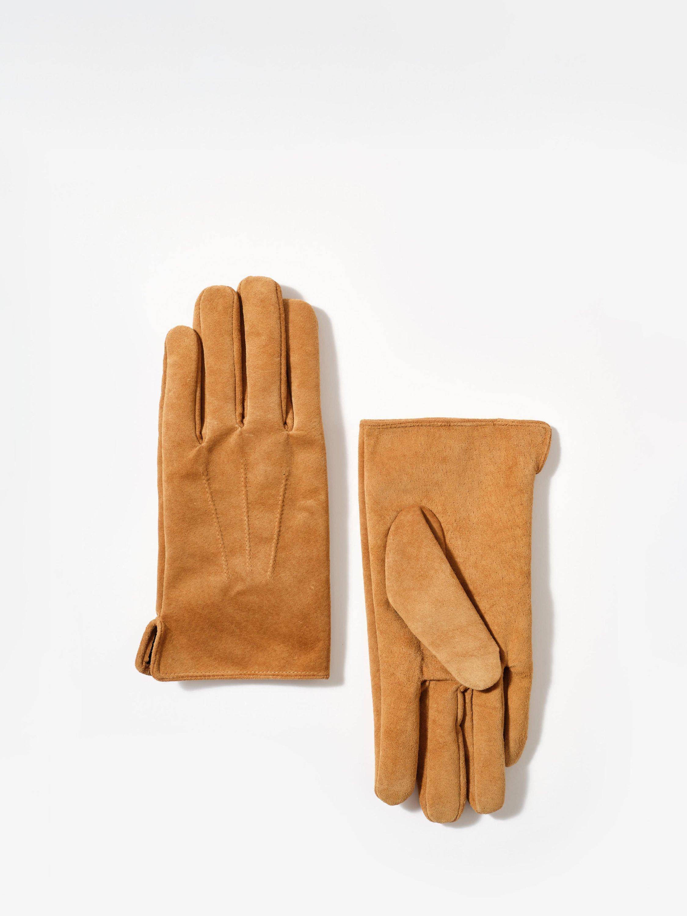 Product image 1 of 3, which shows Mint Velvet Classic Suede Gloves, Brown Tan, S-M