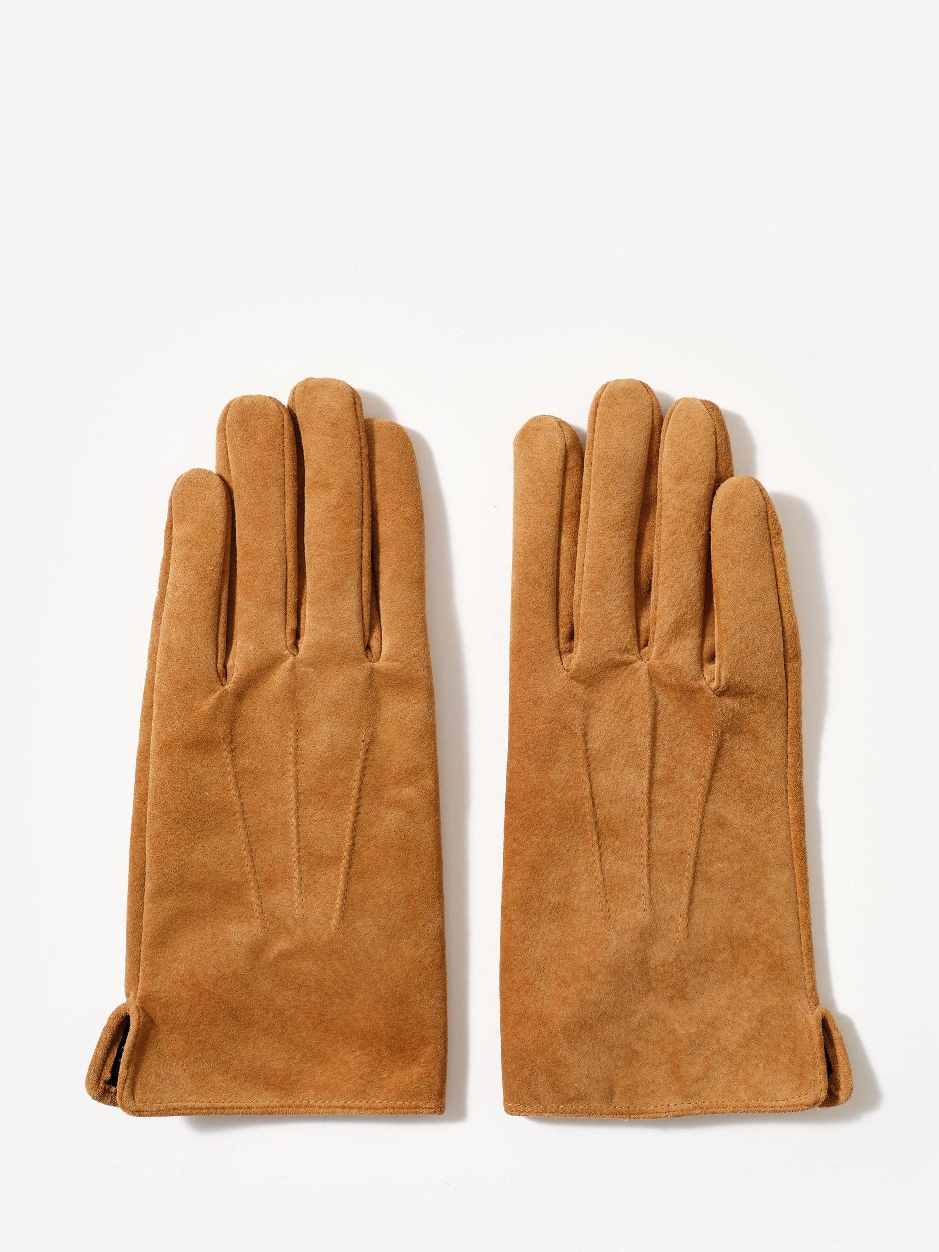 Product image 3 of 3, which shows Mint Velvet Classic Suede Gloves, Brown Tan, S-M