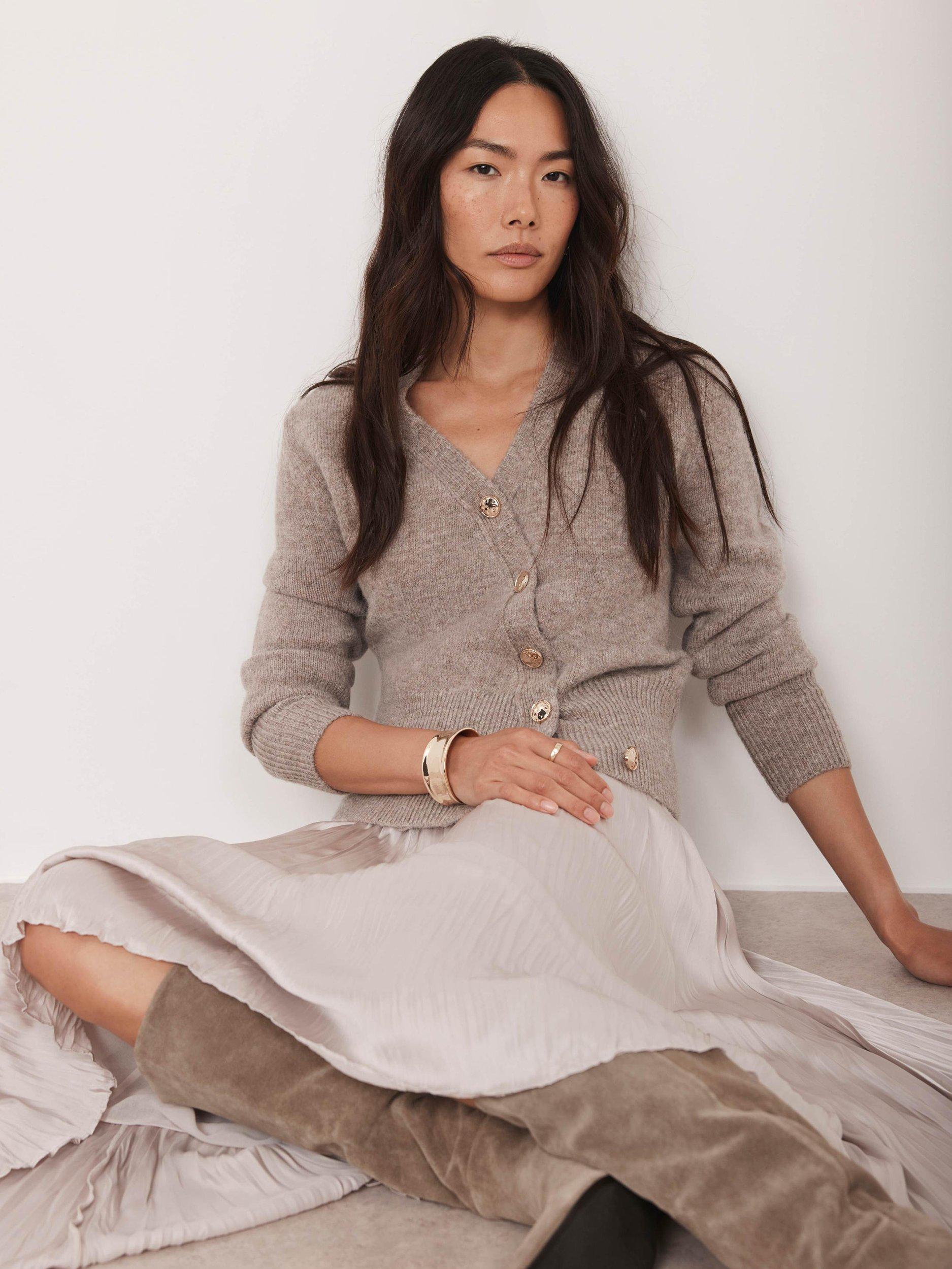 Mint Velvet Wool Blend V Neck Cardigan