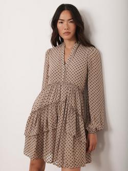 Mint Velvet Spot Jacquard Mini Dress, Natural, Natural