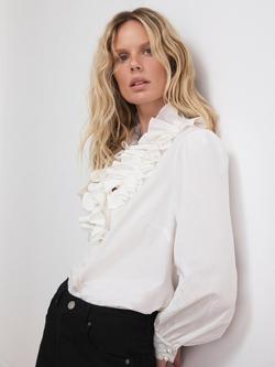 Mint Velvet Ruffle Collar Blouse, White Ivory, White Ivory
