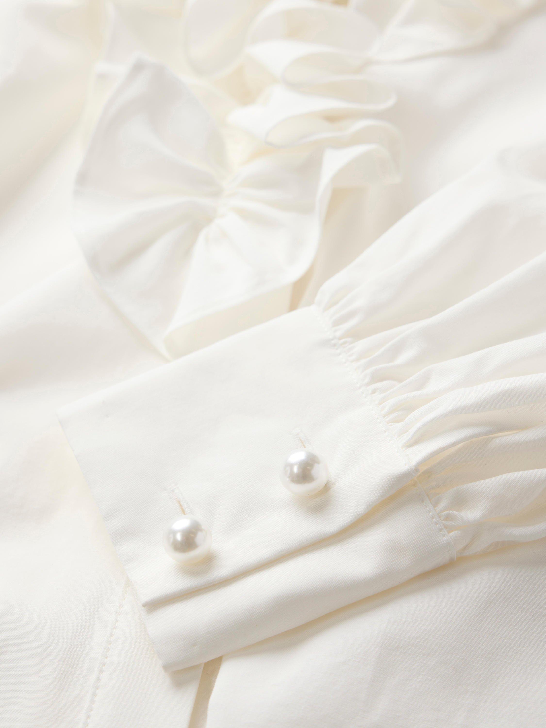 Product image 8 of 8, which shows Mint Velvet Ruffle Collar Blouse, White Ivory, XL