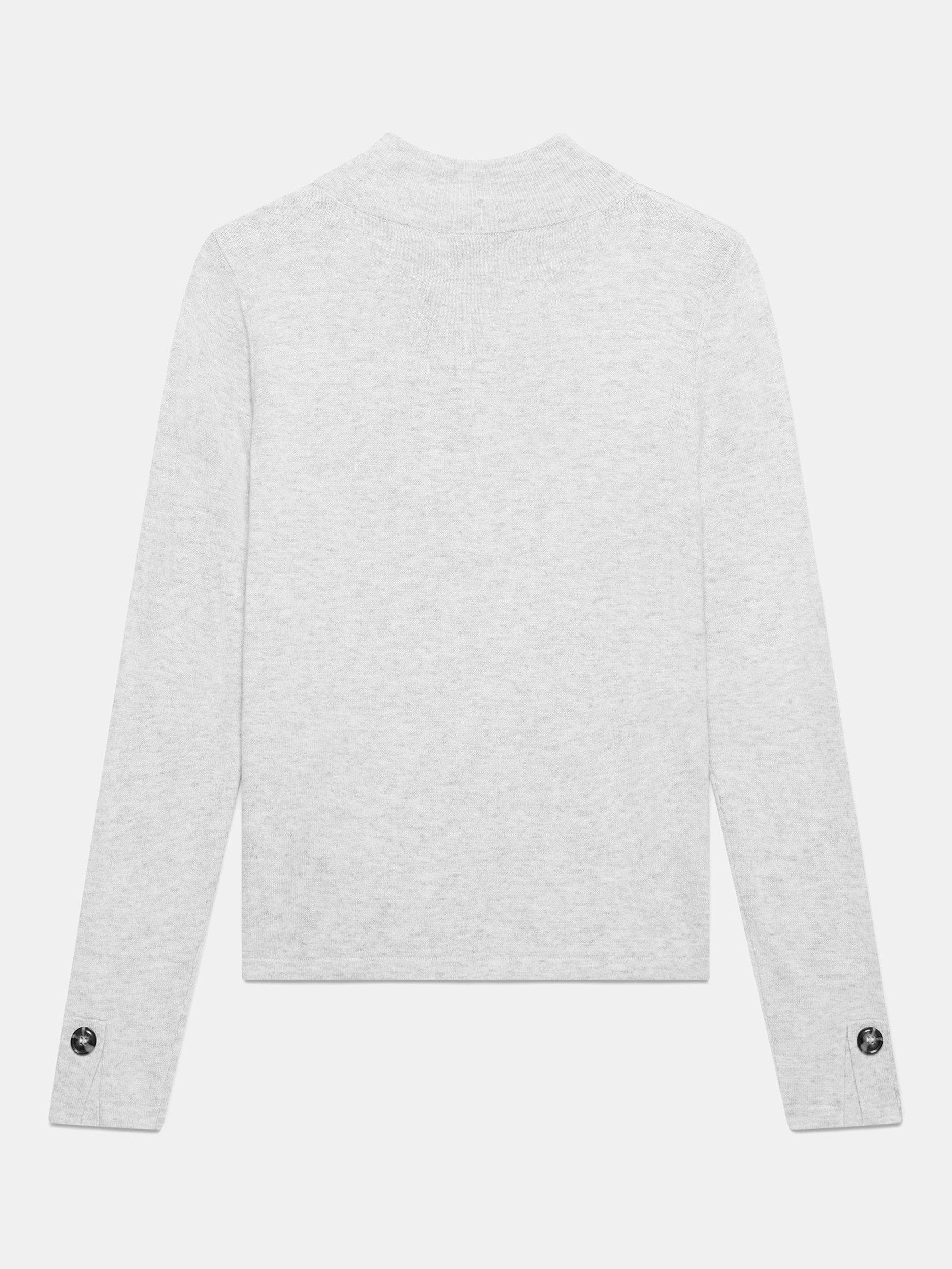 Product image 7 of 8, which shows Mint Velvet Asymmetric Button Detail Top, Grey, L