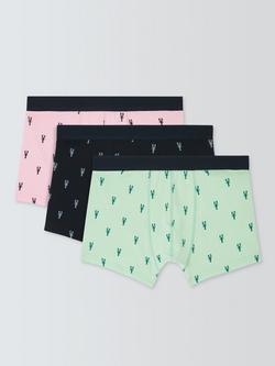 John Lewis Lobster Trunks, Pack of 3, Pink,blue,green, Pink,blue,green