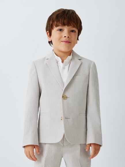 John Lewis Heirloom Collection Kids' Seersucker Stripe Jacket, Seersucker Stripe, Seersucker Stripe