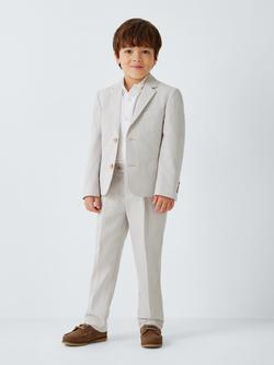 John Lewis Heirloom Collection Kids' Seersucker Stripe Jacket, Seersucker Stripe - view 2, Seersucker Stripe