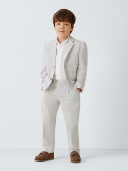 John Lewis Heirloom Collection Kids' Seersucker Stripe Tailored Trousers, Seersucker Stripe - view 2, Seersucker Stripe
