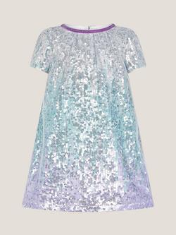 Monsoon Baby Mermaid Short Sleeved Sequin Dress, Multi, Multi