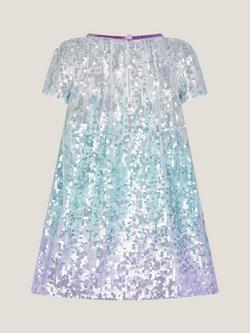 Monsoon Baby Mermaid Short Sleeved Sequin Dress, Multi - view 2, Multi