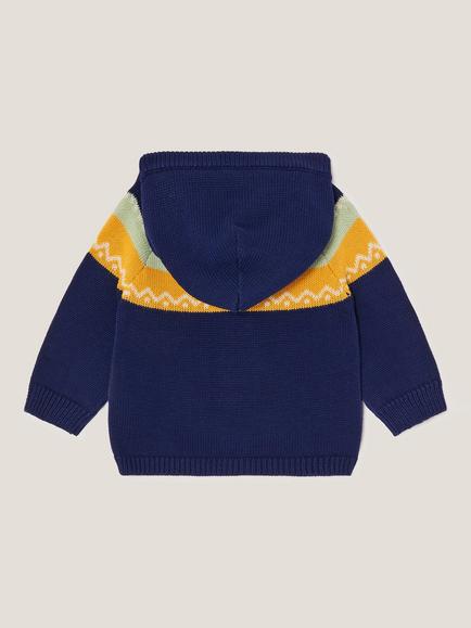 Monsoon Baby Newborn Bear Hoodie, Green/Multi - view 2, Green/Multi