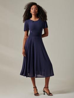 Jolie Moi Floaty Sleeve Midaxi Dress, Navy, Navy