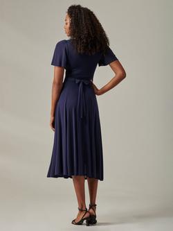 Jolie Moi Floaty Sleeve Midaxi Dress, Navy - view 2, Navy