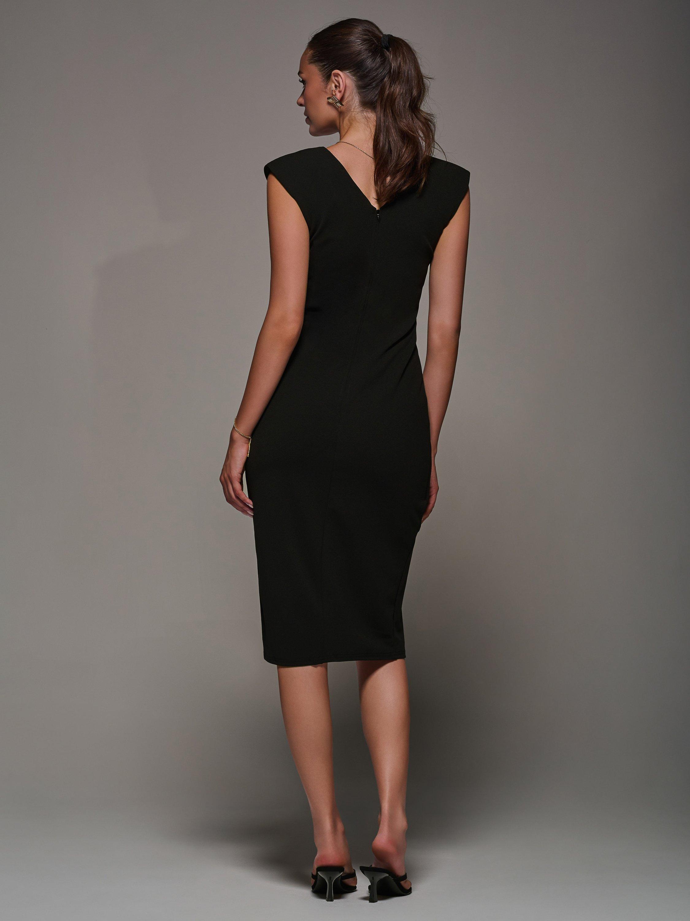 Product image 2 of 7, which shows Jolie Moi Split Hem Bodycon Dress, Black, 8