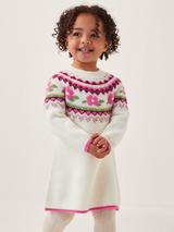 Monsoon Baby Fair Isle Jumper Dress, Ivory