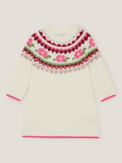 Monsoon Baby Fair Isle Jumper Dress, Ivory - view 2, Ivory