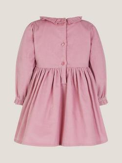 Monsoon Baby Felicity Long Sleeved Embroidered Dress, Pink - view 2, Pink