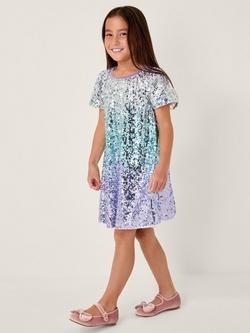 Monsoon Kids' Mermaid Ombre Dress, Multi, Multi
