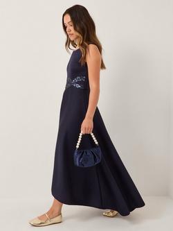 Monsoon Kids' Sleeveless Sequin Prom Dress, Navy, Navy