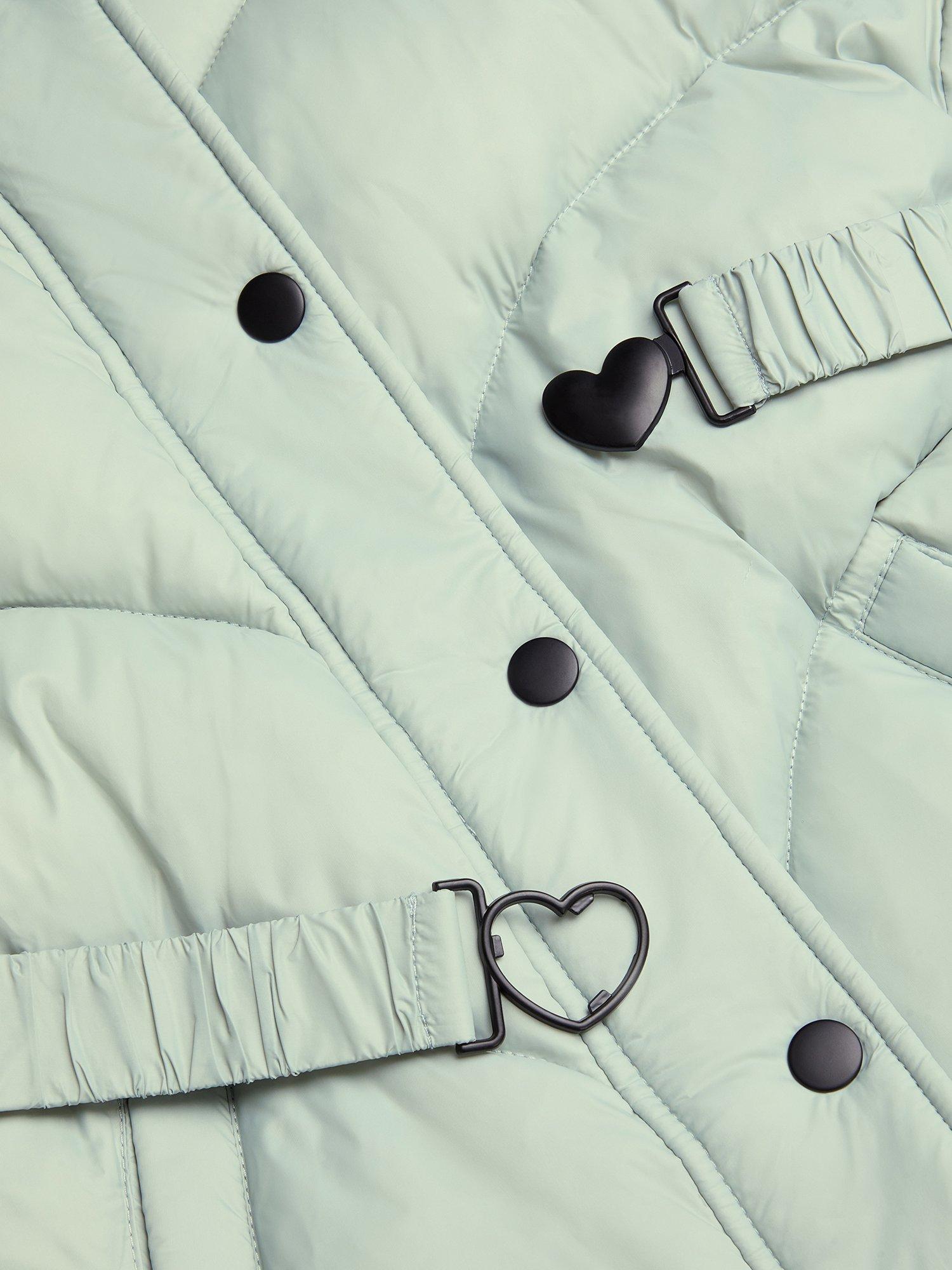 Product image 4 of 4, which shows Monsoon Kids' Belted Puffer Coat, Sage, 3-4 years
