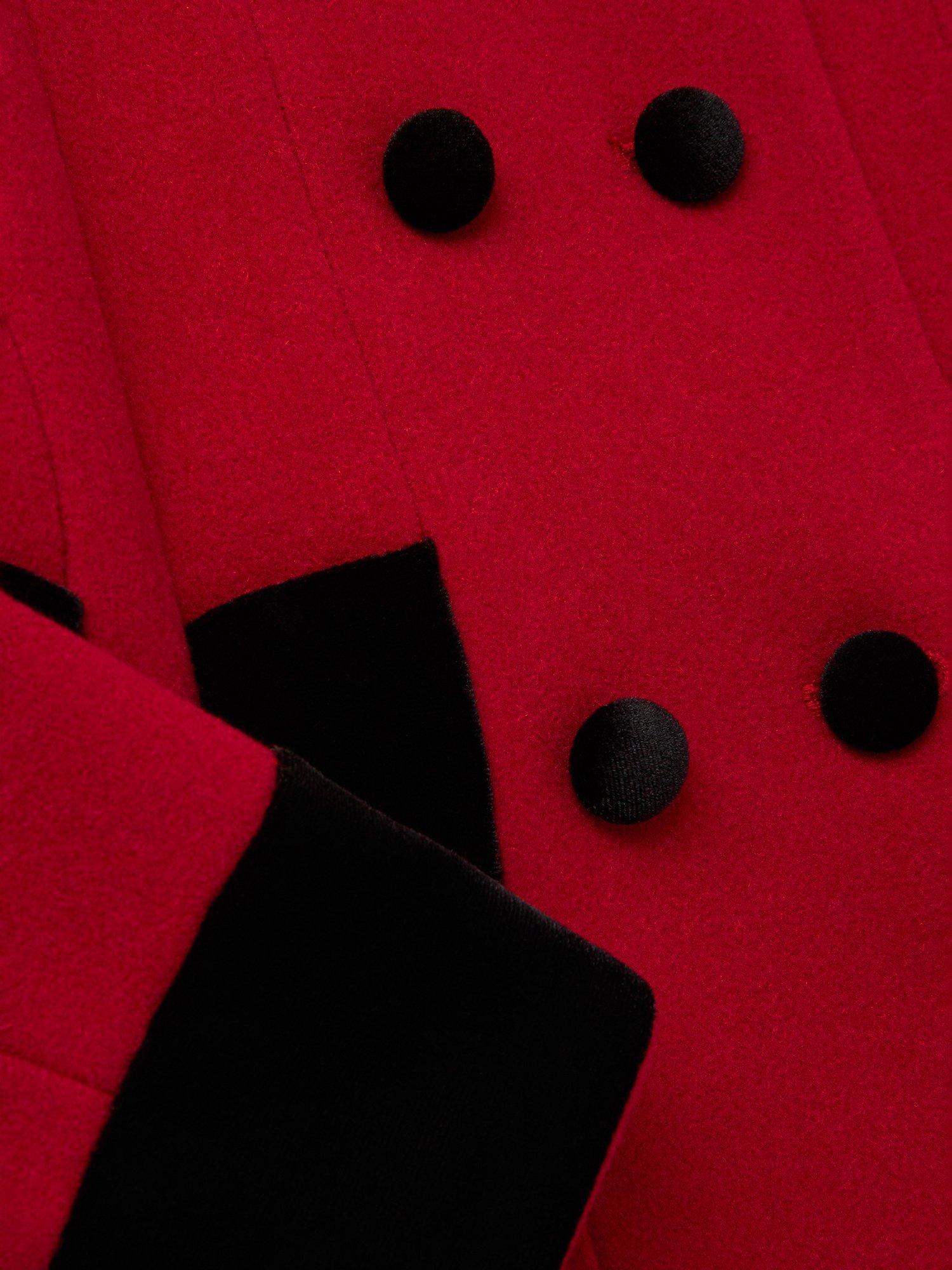 Product image 3 of 3, which shows Monsoon Kids' Double Breasted Coat, Red, 3-4 years