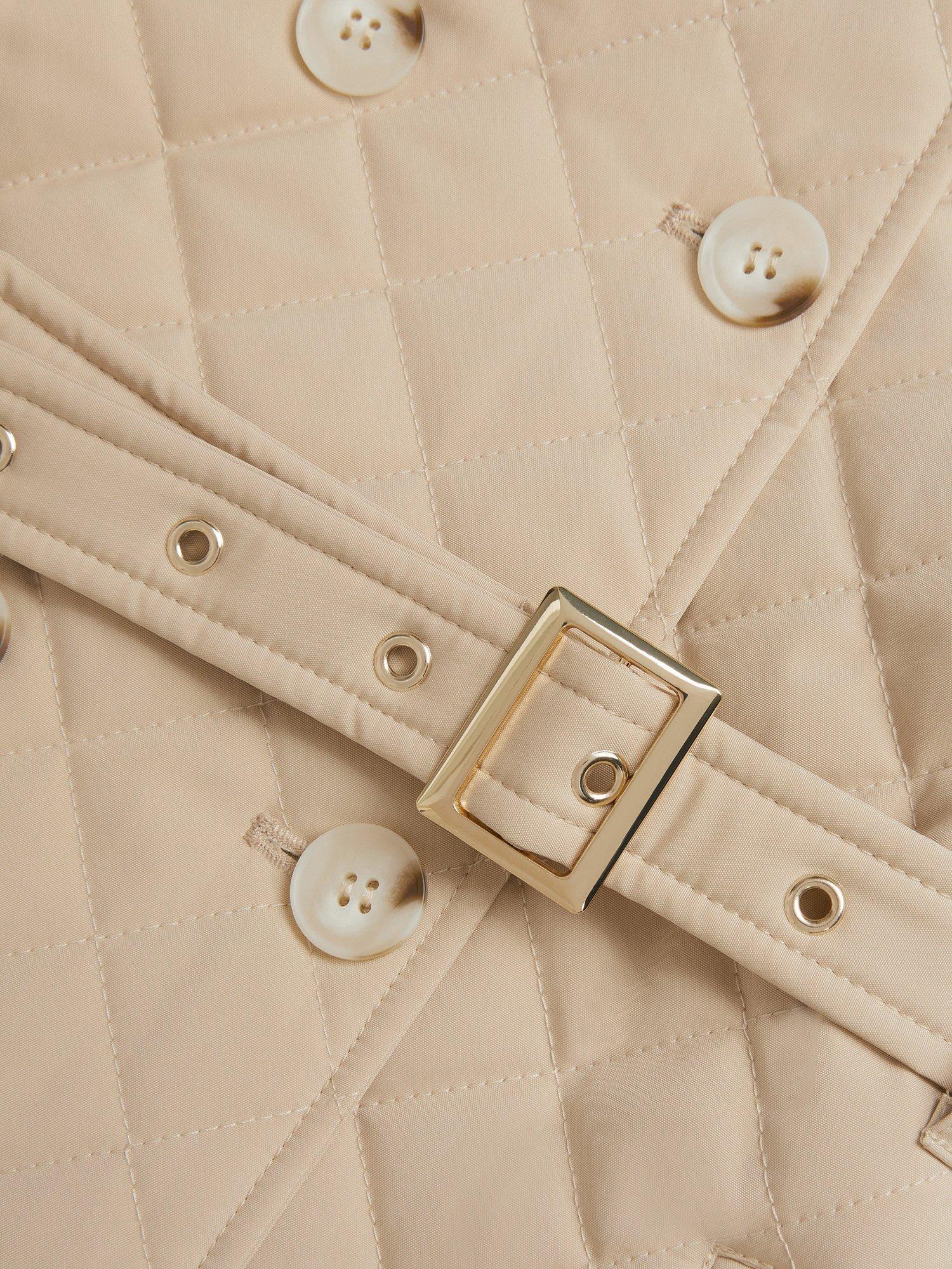 Product image 4 of 4, which shows Monsoon Kids' Embroidered Double Breasted Trench Coat, Cream, 3-4 years