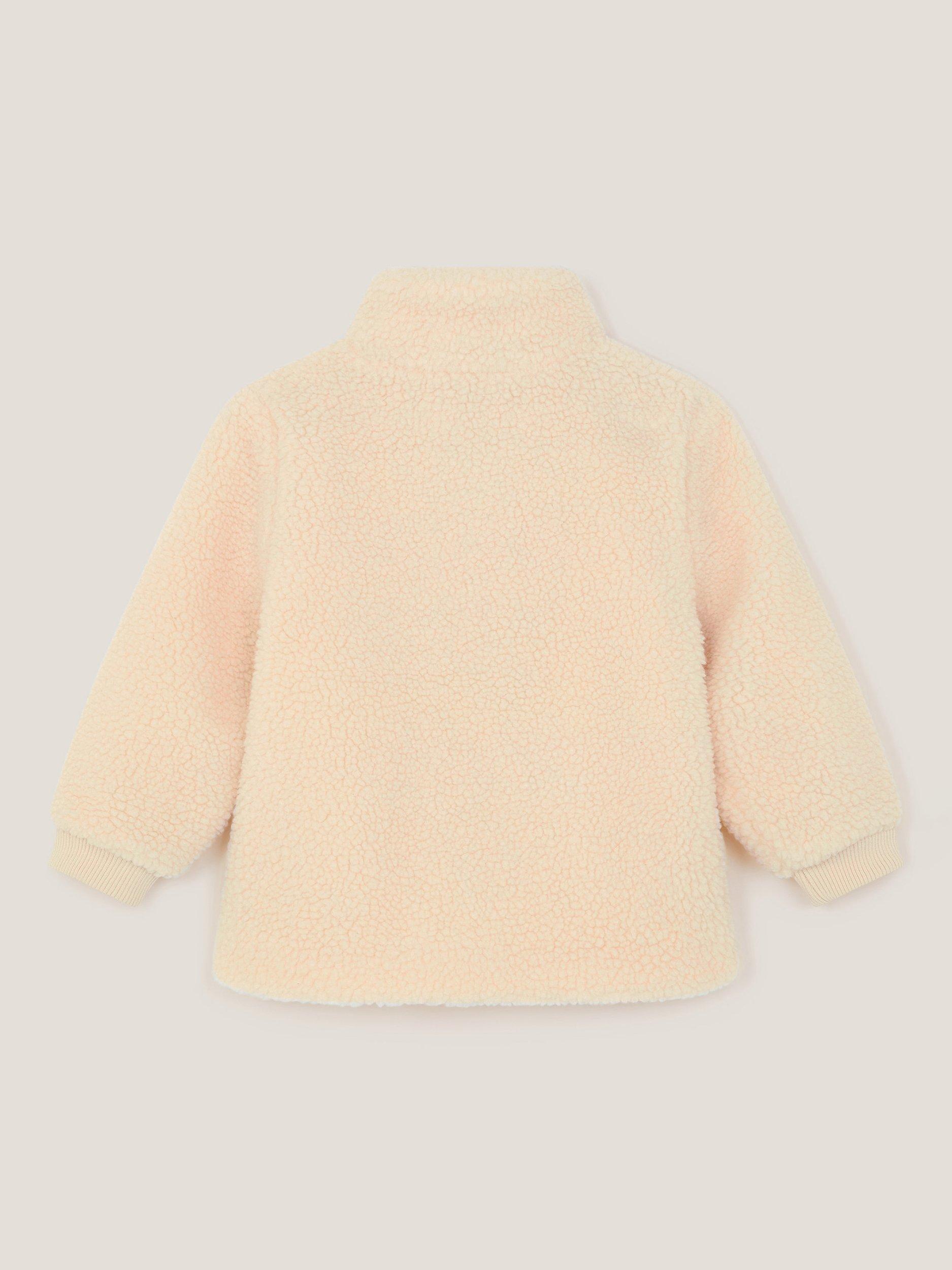 Product image 3 of 4, which shows Monsoon Kids' Floral Borg Jacket, Ivory, 2-3 years